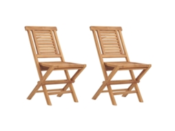 Maison Exclusive - Conjunto De 2 Cadeiras Dobráveis Em Madeira Maciça De Teca, 47x63x90 Cm.