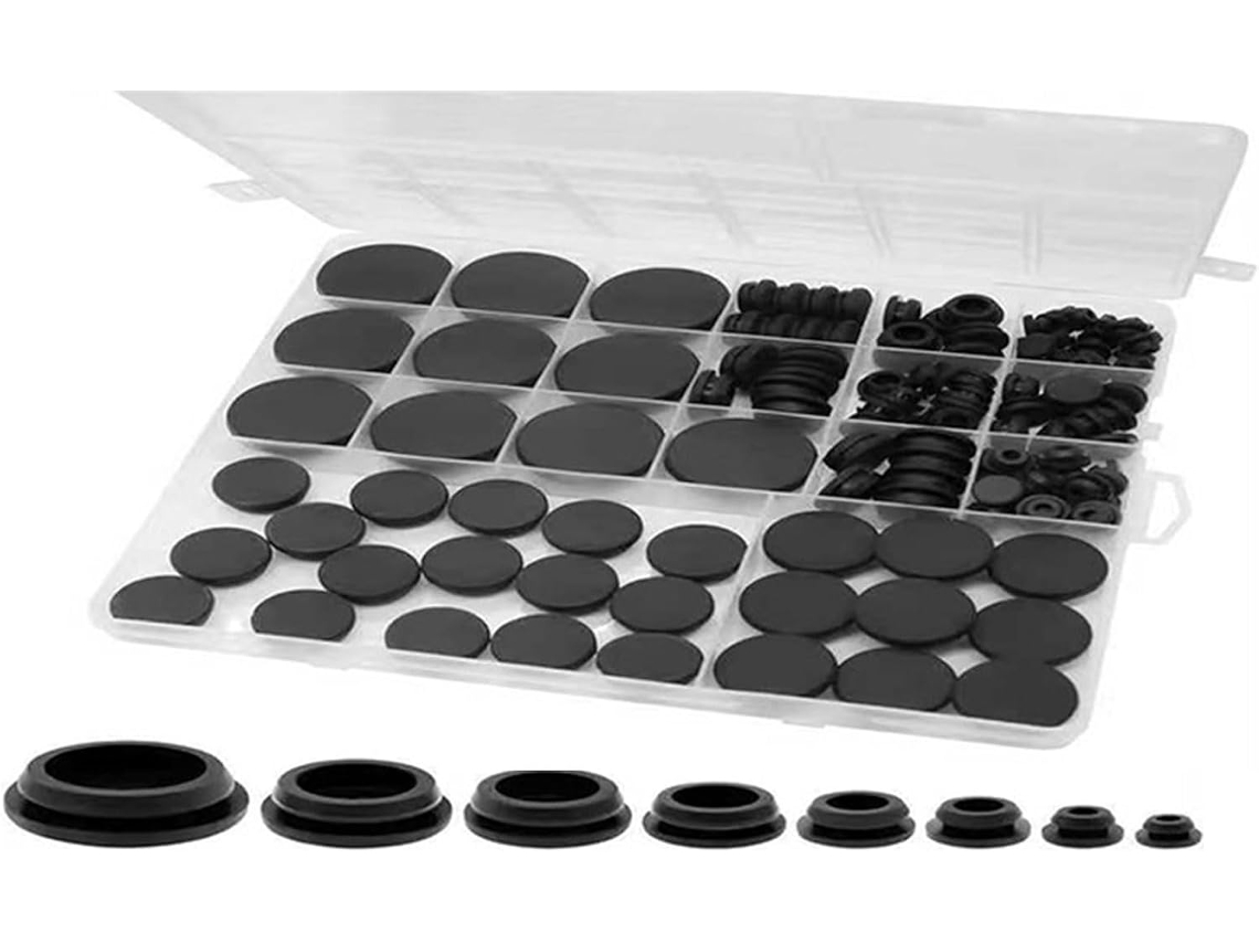 Conjunto De 125 Tampões Silicone Elásticos Para Furos, Resistentes Ao