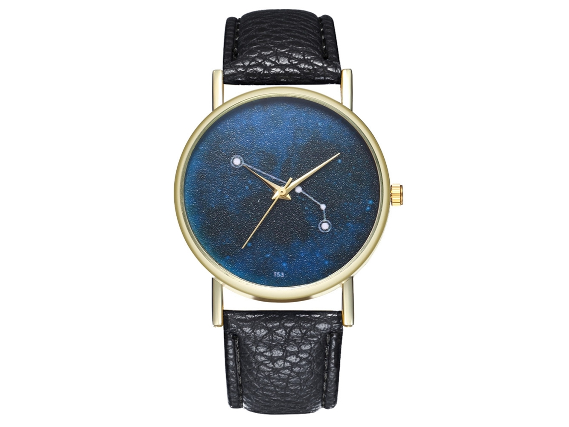 Relógio de Pulso Analógico de Quartzo com Pulseira Pu Estilo Simples Zhoulianfa Preto