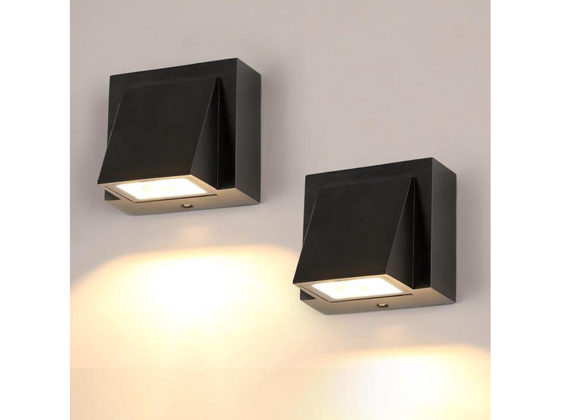 Luminária De Parede Externa,conjunto De 2 Plafons Led Para Interior E Exterior,branco Quente,para Quarto,sala De Estar,banheiro,preto Btforus