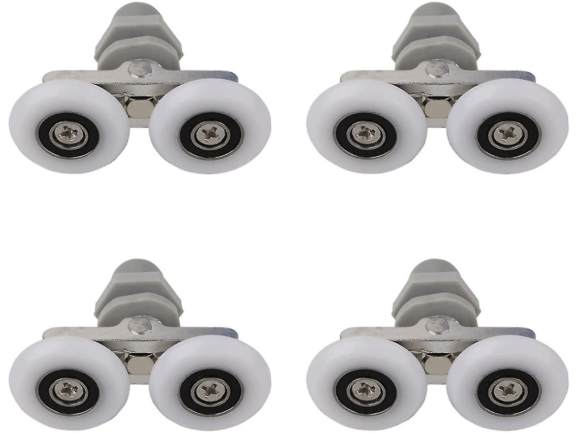 Rodízios Duplos para Porta de Box, Rodízios Deslizantes para Porta de Banheiro, Rodízios de Reposição para Box de Chuveiro, Peças de Reposição para Banheiro, 25 Mm, 4 Peças