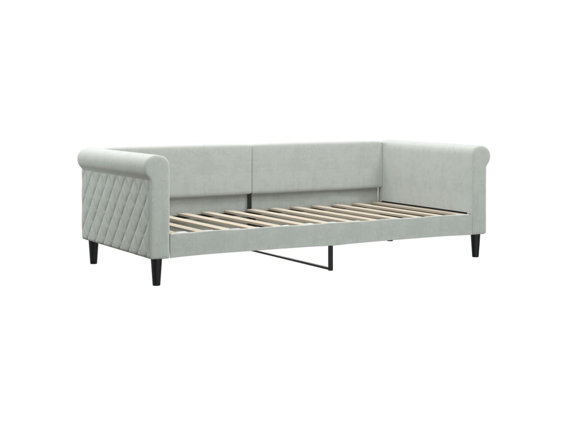 Day Bed, Day Beds Vidaxl Cinzeto Veludo (90 X 200 Cm)