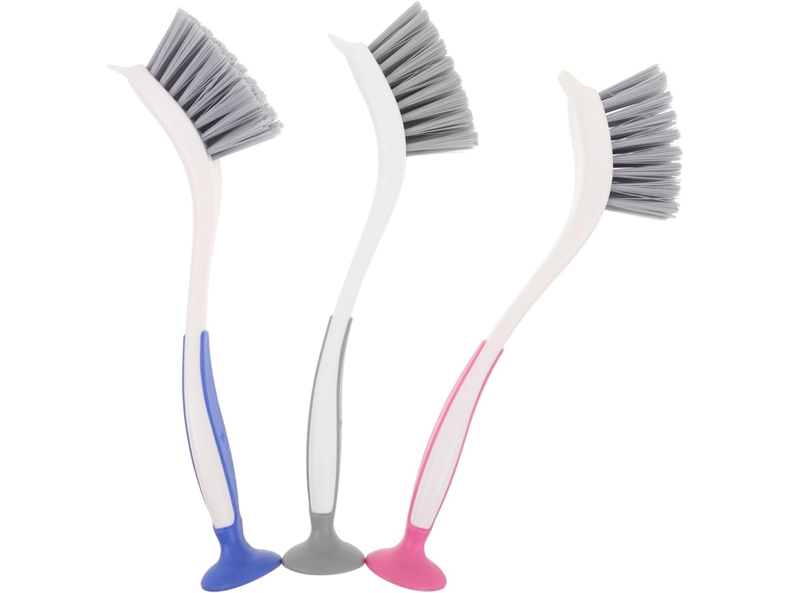 Conjunto De 3 Escovas Limpeza Para Cozinha Zerodeko Com Cabo Longo Ergonômico E Design Vertical, Adequadas Para Limpeza