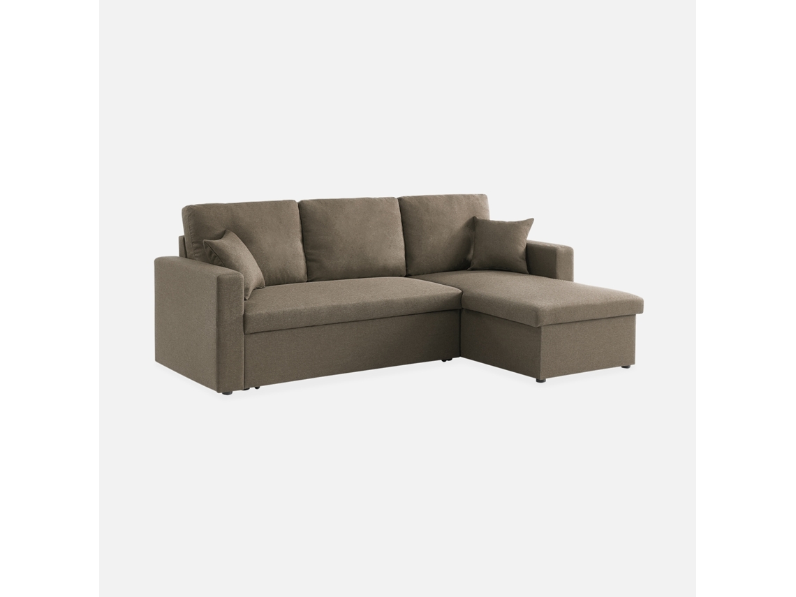 Sofá-cama De Canto Em Tecido,  3 Lugares , Castanho