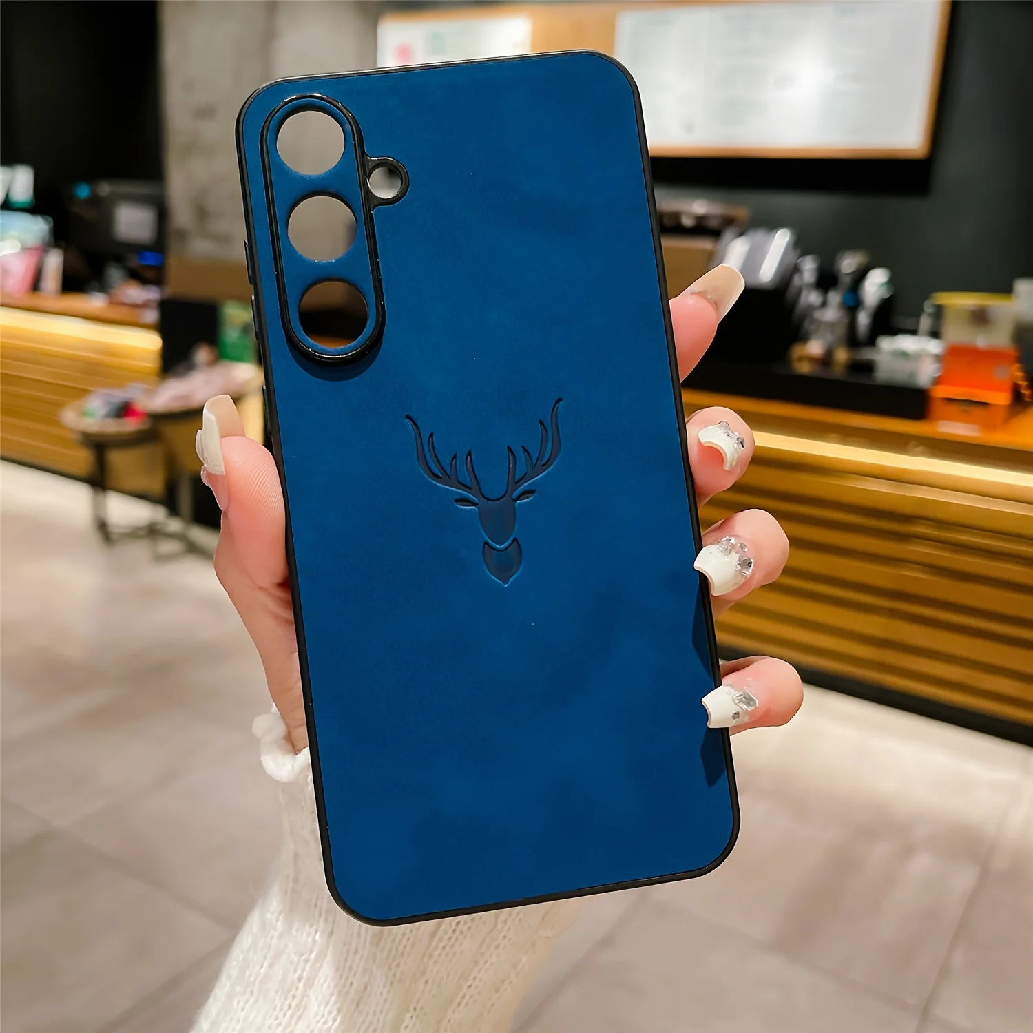 (galaxy S25 Fe Azul) Adequado Para Capas Traseiras De Couro Fosco Da Samsung