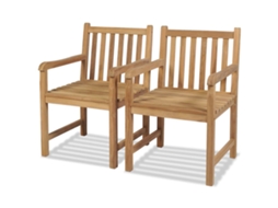 Vidaxl Cadeiras De Exterior 2 Pcs Madeira Teca Maciça
