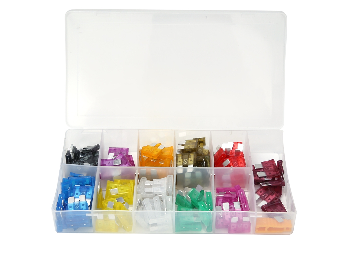 Kit de Fusíveis de Lâmina para Carro, 140 Peças, Tamanho Médio, 2a~40a, Variedade