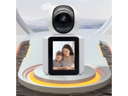 Câmera de vídeo bidirecional sem fio inteligente para bebês e crianças com áudio e monitoramento seguro para ambientes internos.