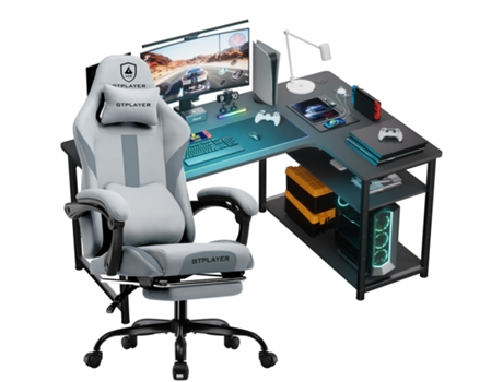 Conjunto De Cadeira Gamer Mesa Gamer Em Forma De L, Mesa Gamer E Cadeira Para Computador Gtplayercomhoma