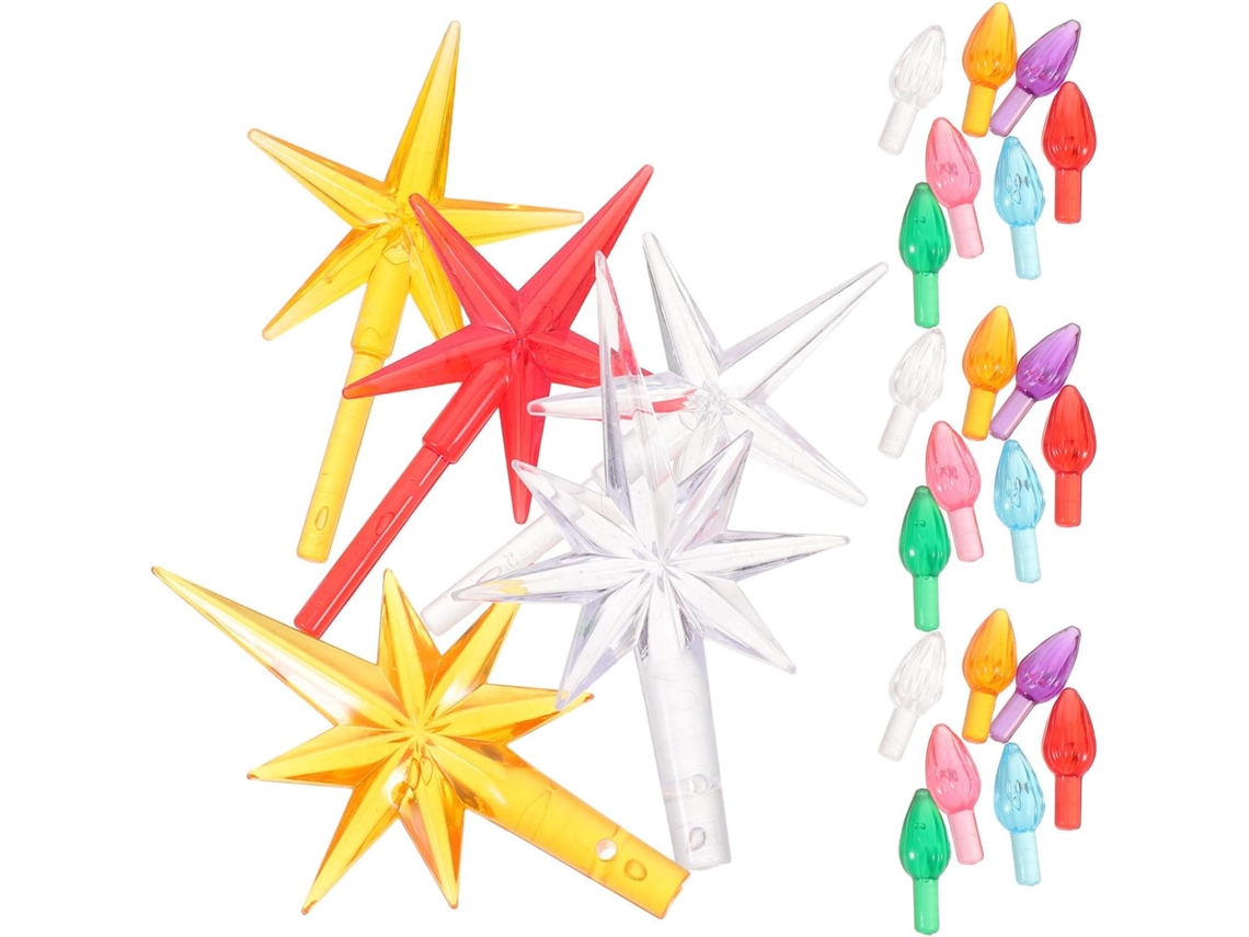 Conjunto De 105 Luzes De Natal Em Formato De Estrela, Feitas De Plástico.