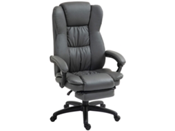 Cadeira Escritório Cinza Escuro, Ergonômica, Massagem, Apoio Pés.-mhy