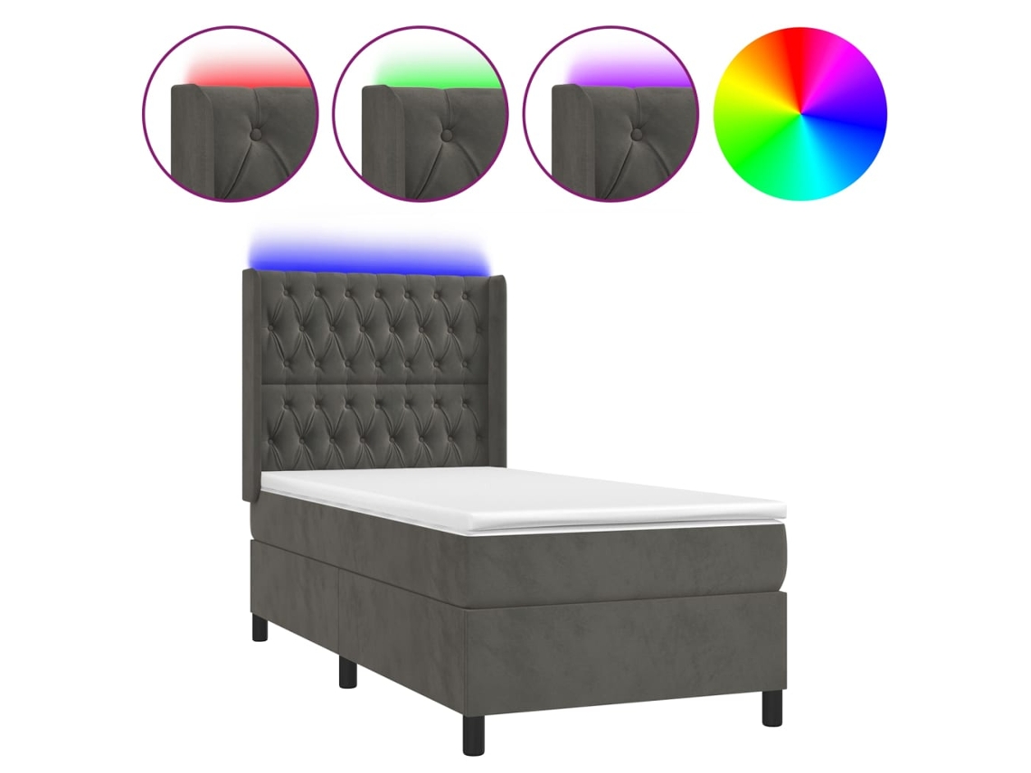 Box Spring Bed, Box Spring Beds Vidaxl Cinzeto Veludo (100 X 200 Cm)