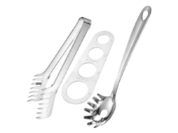 Pinça Para Servir Massa Em Aço Inoxidável Com Cabo Ergonômico E Controle De Porções Para Facilitar A Limpeza.