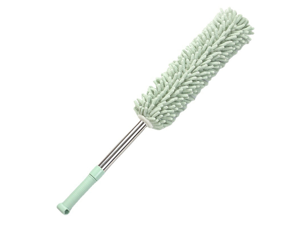 Espanador De Mão Removível Lavável Chenille Aço Inoxidável Extensível Limpeza Espanador De Mão Para Casa Cama Mesa Verde Claro