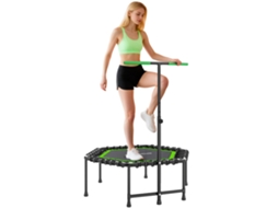 Trampolim De Fitness, Cabo Ajustável, Estrutura De Aço, Verde