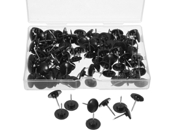 Tachinhas de plástico preto Lalafina para caixas de avisos, 100 unidades, multifuncionais e leves, ideais para fixação.