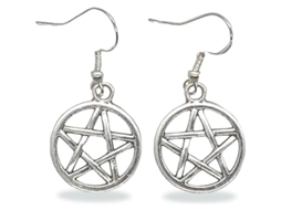Brincos Goticos Halloween Com Pentaculo Pentagrama De Prata Esterlina 925 Hipoalergênico