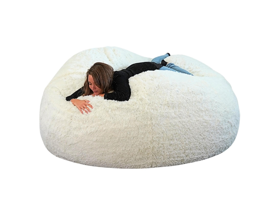 Pufe Gigante Pele Sintética Bananair Branco 200 Cm