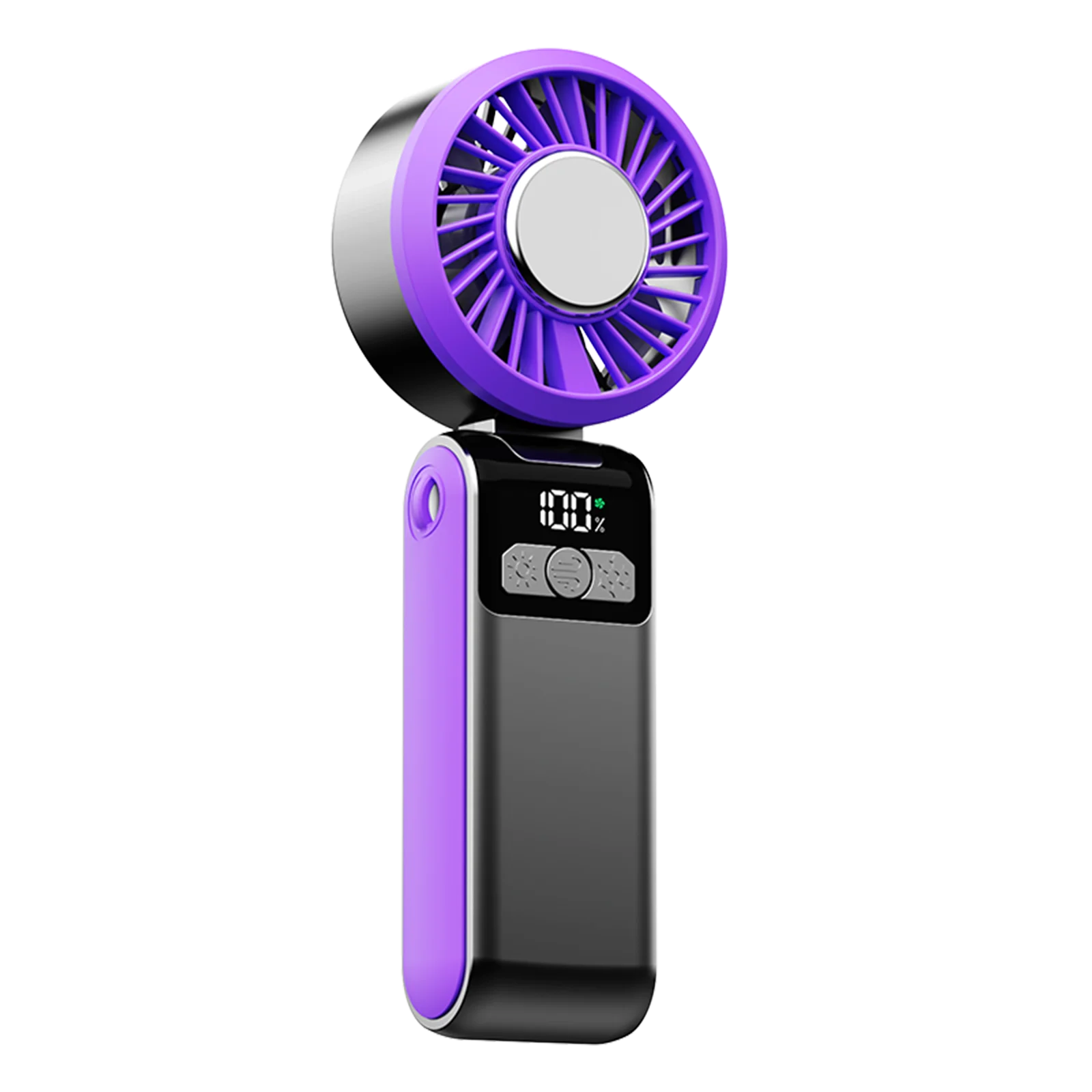 (roxo) Ventilador Portátil Com Tela Digital E Carregamento Usb.