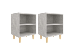 Bed Cabinet, Bed Cabinets Vidaxl Cinzeto Madeira Processada (n/a)