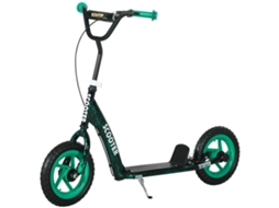 Patinete Infantil Com Rodas Grandes, Para Crianças De 6 A 12 Anos, Altura Ajustável, Freio Traseiro, Apoio Para Os Pés, Verde.