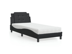 Vidaxl Estrutura De Cama Sem Colchão Zadar 100x200 Cm Couro Artificial Preto