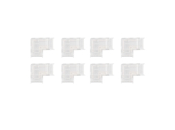 Rebe-conector Led Cob 8 Unidades 3 Pinos Em L Transparente Profissional Para Fitas Led Cob