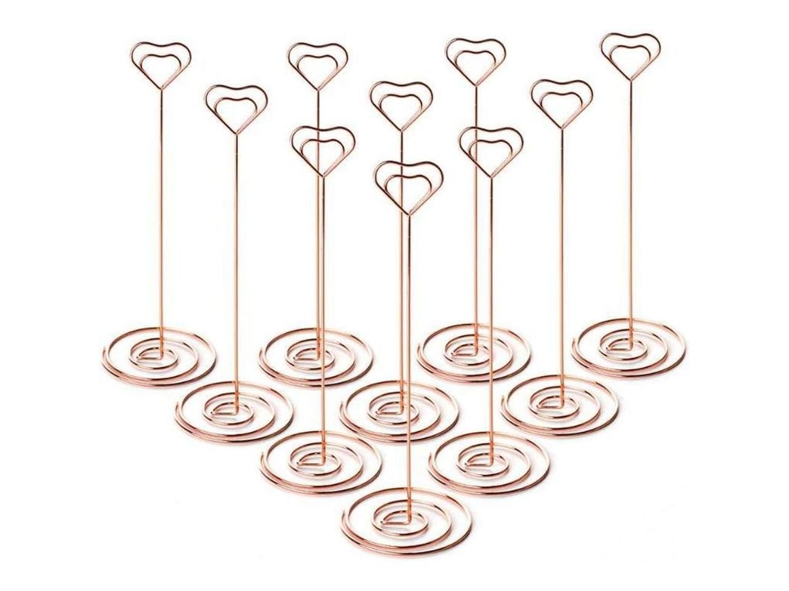10 Portavasos De Mesa De 8.6 Pulgadas Em Forma De Coração Prata Para Casamento Festa Notas Fotos