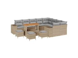Maison Exclusive - Conjunto De Sofá De Jardim 13 Pcs Bege E Cinza Claro