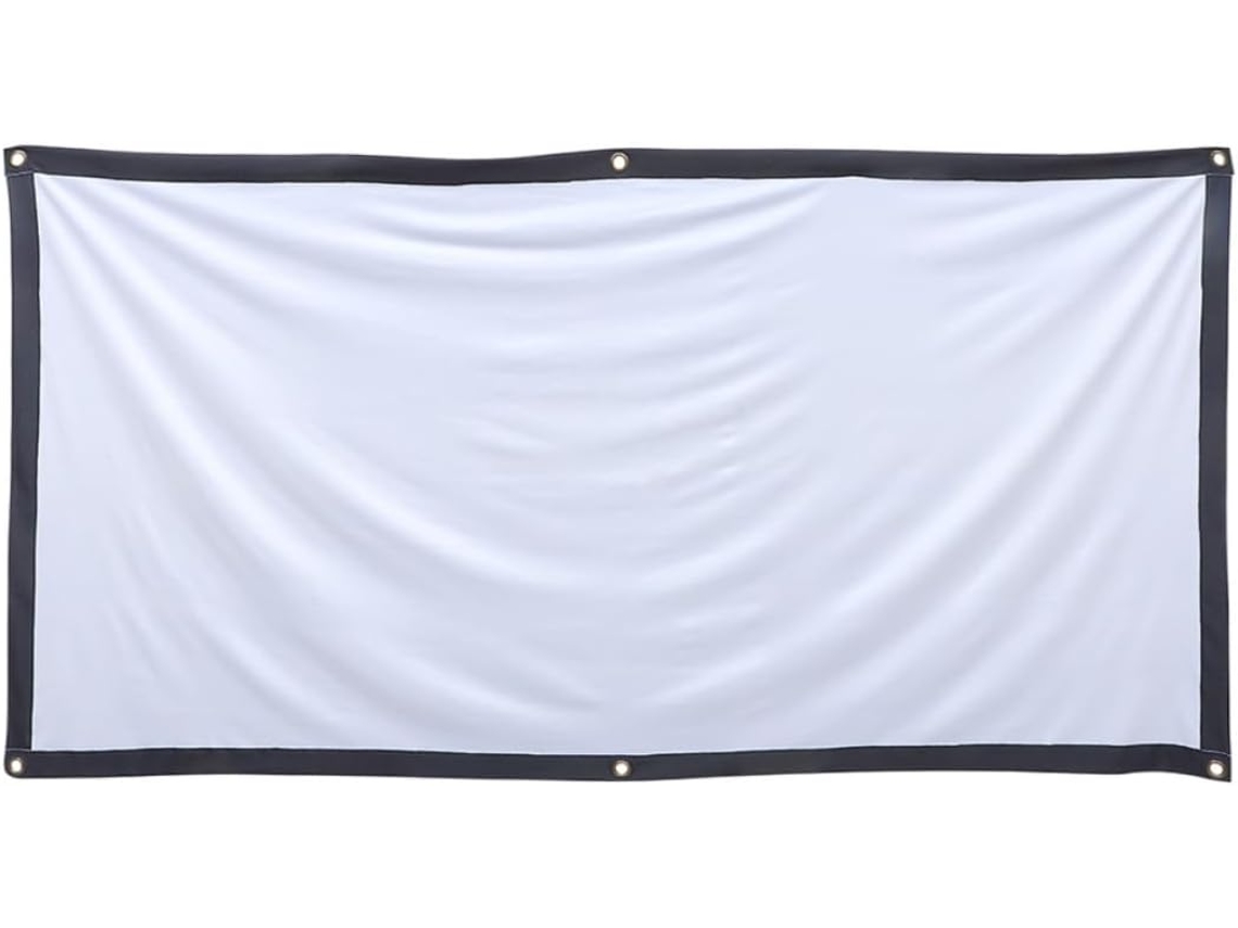 Ecrã De Projeção Dobrável De Poliéster Branco De 84 Polegadas, Resistente A
