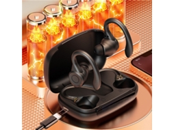 Auriculares Bluetooth Sem Fio 5.3 Hi-Fi com Ganchos para Treinamento Inaudíveis