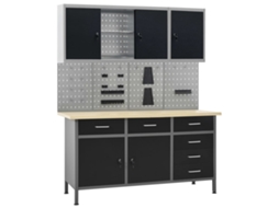 Bancada De Trabalho Com 4 Painã©is De Parede E 2 Armãrios DKD HOME DECOR