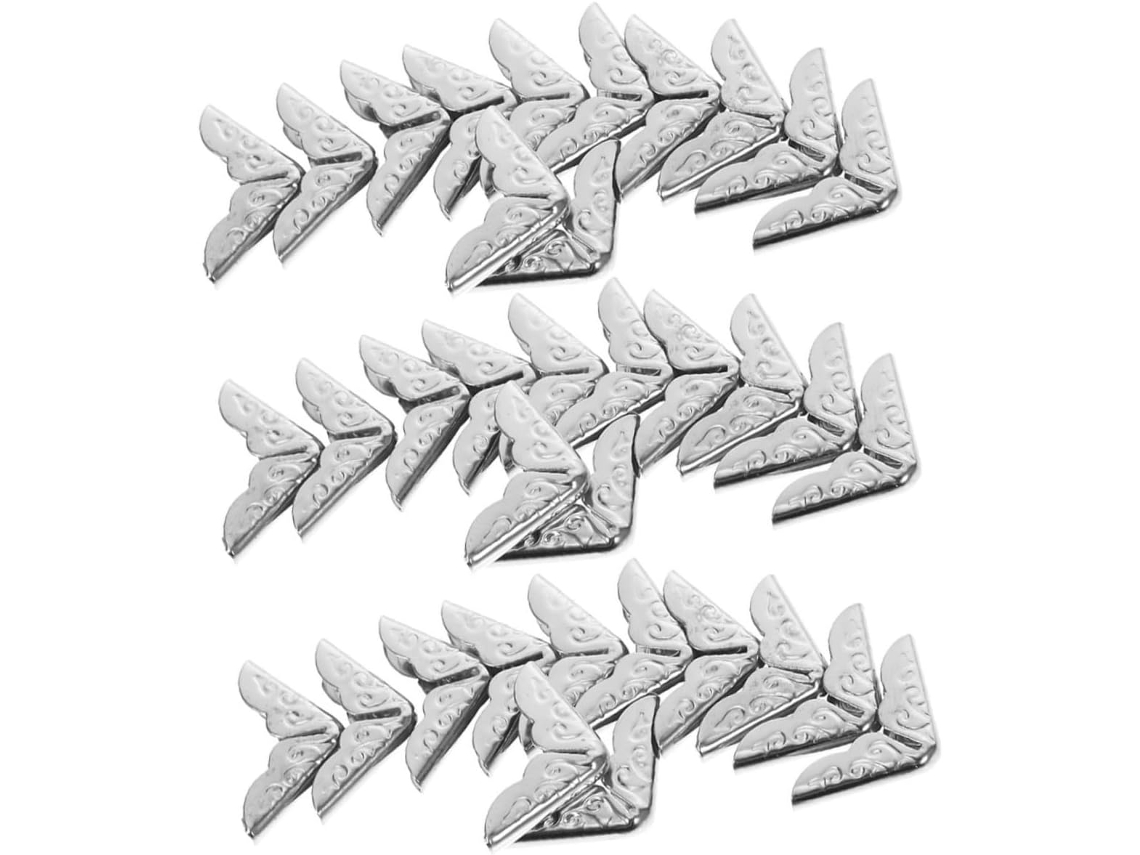 Lote De 40 Peças - Aboofan Protège - Coins Métalliques Argentés Para Álbuns E Scrapbooking - Metal Sólido