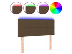 Cabeceira de Cama com Luzes Led Tecido Castanho MAISON EXCLUSIVE (80x5x78 cm)