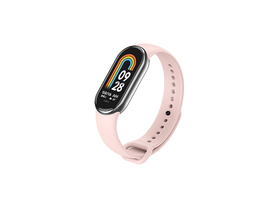 Bracelete Silicone com Fivela para Xiaomi Mi Band 8 Rosa Claro