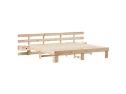 Estrado De Cama Plataforma Vidaxl Bege Madeira De Pinho Maciça (180x200 Cm)