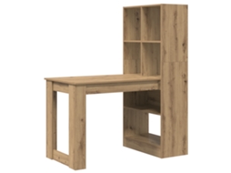 Conjunto 1 Secretária De Escrita Vidaxl Castanho Derivados De Madeira (122 X 67 X 145 Cm)