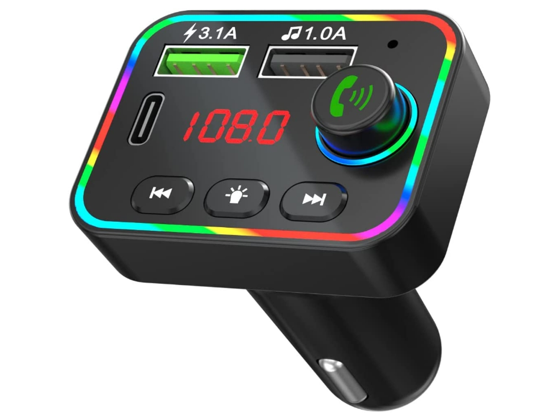 Transmissor Fm Bluetooth 5.0 para Carro 38W Pd&Qc3.0 Carregador de Carro Rápido Adaptador de Rádio Fm Bluetooth Sem Fio YIZHOOD