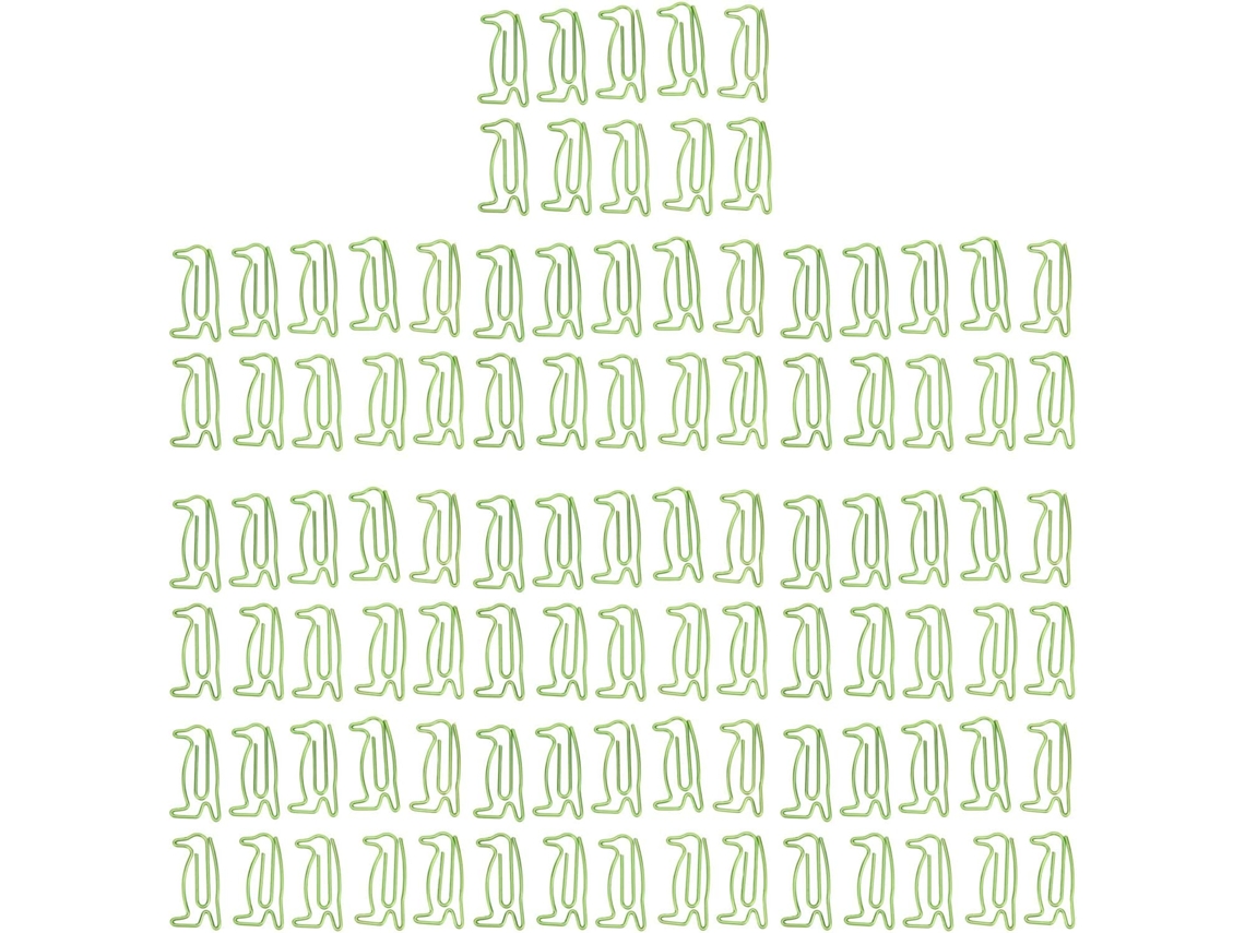 Conjunto de 100 clipes de papel em formato de pinguim, com design único e adorável, fabricados por galvanoplastia.