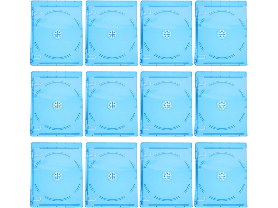 Conjunto De 12 Caixas De Plástico Transparente Para Armazenamento De Cds E Dvds.