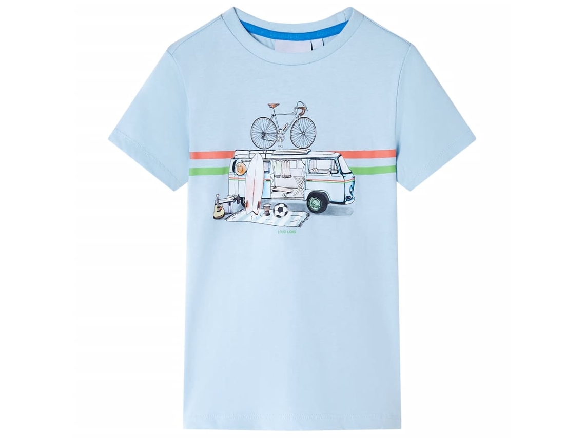 T-shirt Para Criança Azul-claro 116
