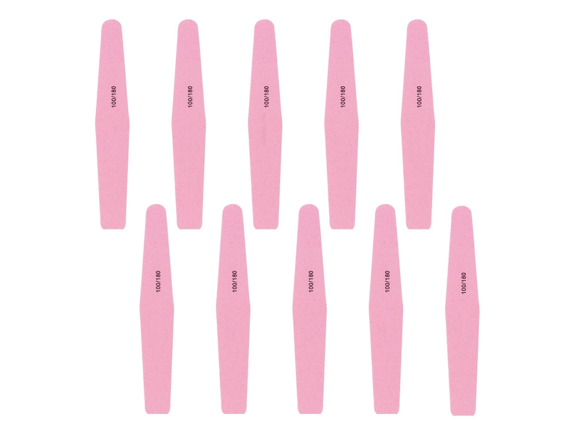 10 Peças/conjunto Ferramentas De Manicure E Pedicure Lixas De Unhas Buffer Polidor De Unhas Rosa