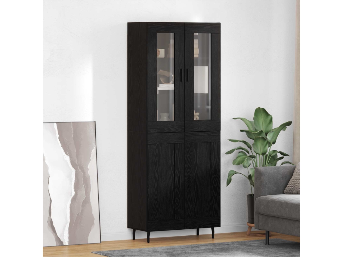 Vidaxl Buffê 2 Pcs Carvalho Preto Madeira Processada