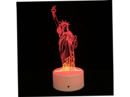 Luminária Noturna Led 3d Tehaux Controle Por Toque Usb Acrílico