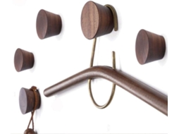 Cabide De Madeira, Ganchos De Parede, Conjunto De 5 Cabides Redondos