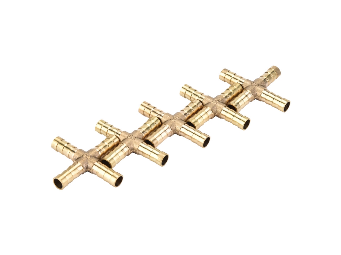 5 Peças De Conexão Cruzada 4 Vias De Latão Com Pinos Para Mangueiras De 6/8/10/12mm Ar Água Óleo Gás Combustível