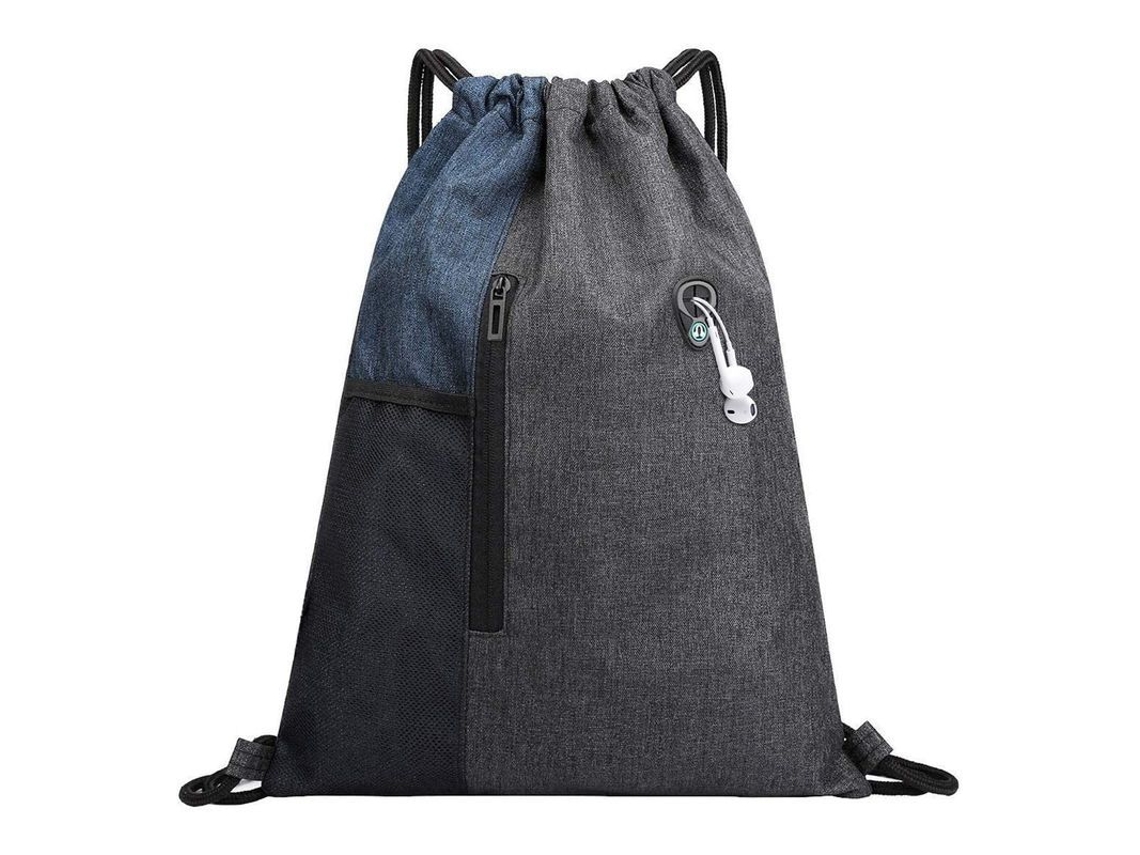 Mochila com Cordão, Impermeável, Esportiva, Azul Marinho (S/MARCA)