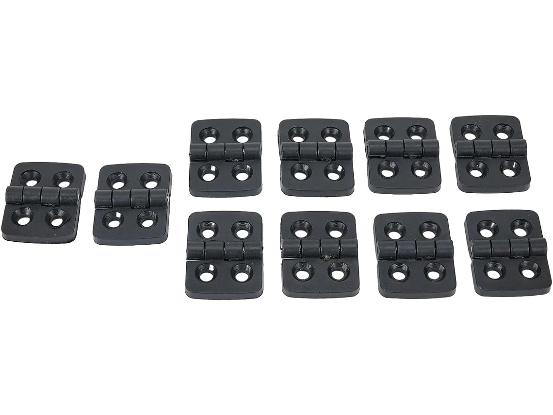 Pacote Com 10 Dobradiças Pequenas De Plástico Preto Para Portas Mini Armários E Caixas, Dobradiças De Encaixe Em Abs Com