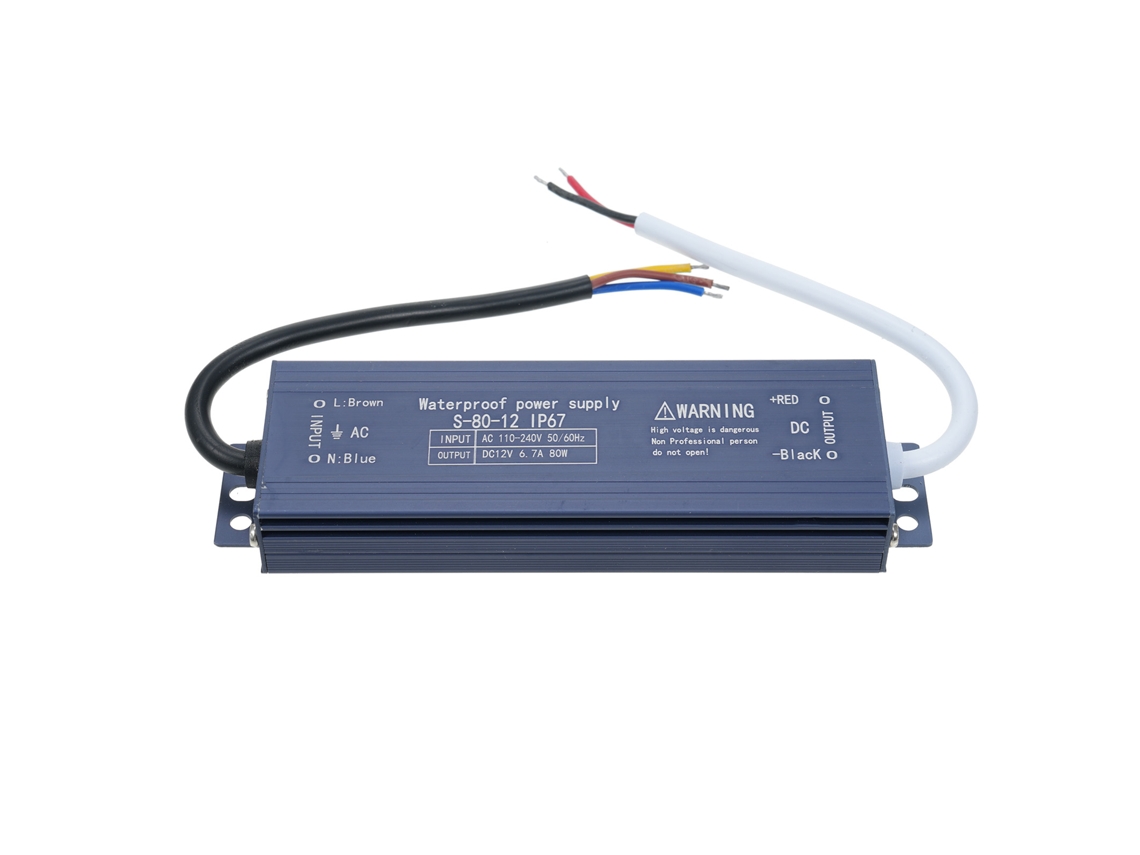 Fonte de Alimentação Led À Prova de Água Ip67 Ac 110v 240v para Dc 12v 80w Transformador