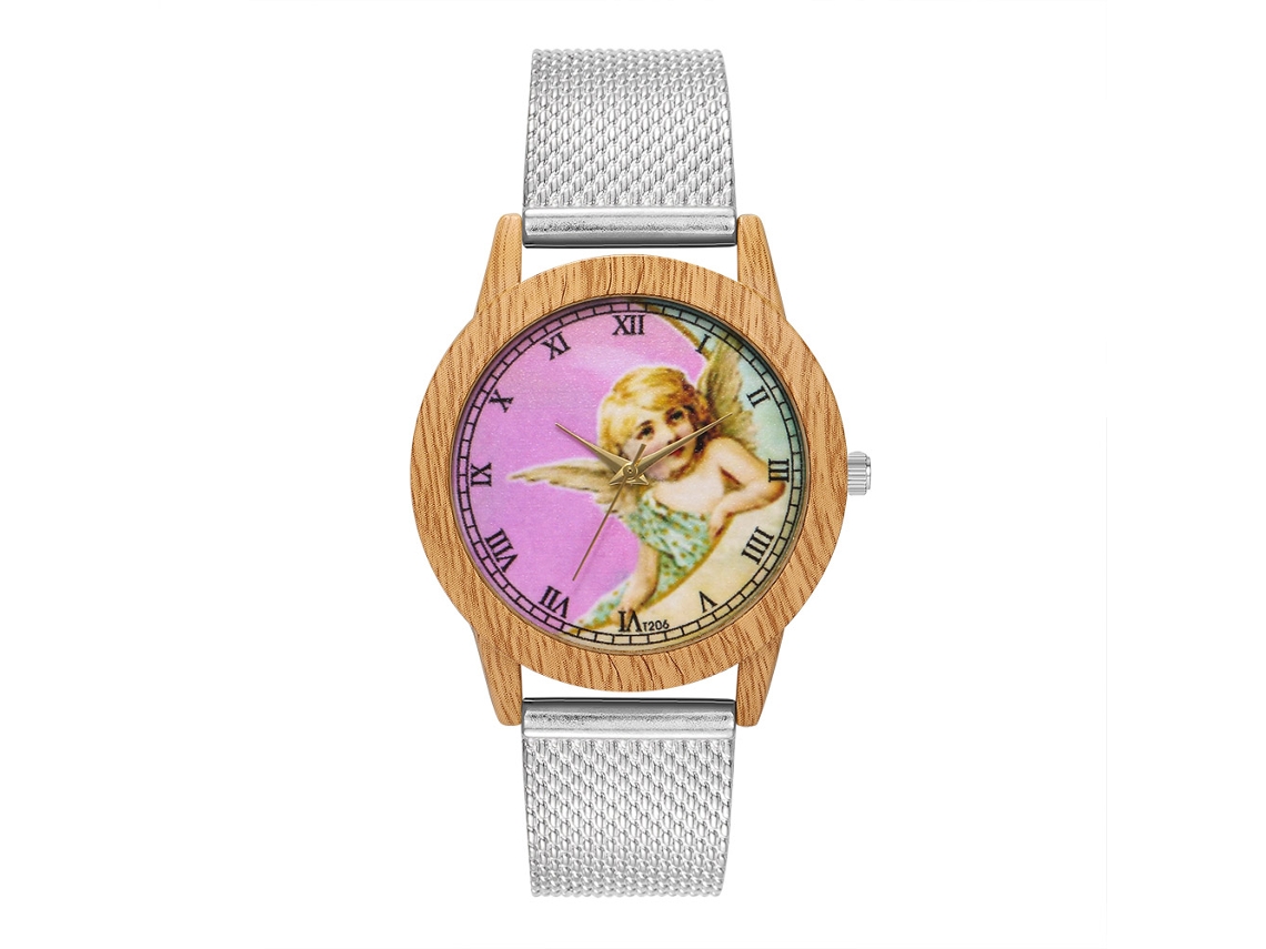Reloj De Cuarzo Con Correa De Silicona Dial Redondo Números Romanos Unisex (plata)